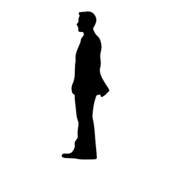 Wall Mural - A business man walking pose vector silhouette isolated white background