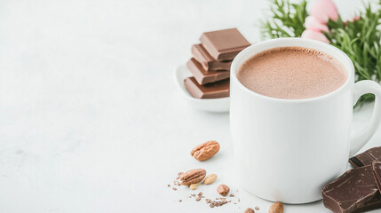 Canvas Print - Cup of hot cocoa made with dark chocolate