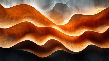 Canvas Print - The image is a wood grain pattern with a wave-like texture