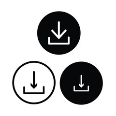 Poster - Download icon set. Download button Collection. Download files icon set. simple download icon, upload icon, isolated on white background. Arrow downloading icon. Vector illustration.