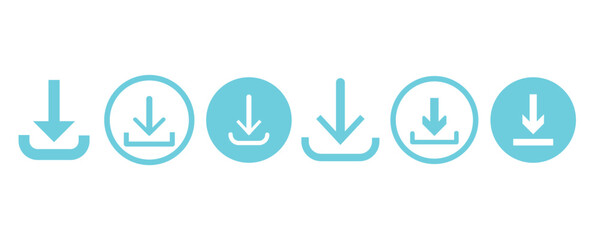 Aufkleber - download icon set vector. install symbol. software download icon. download button collection.