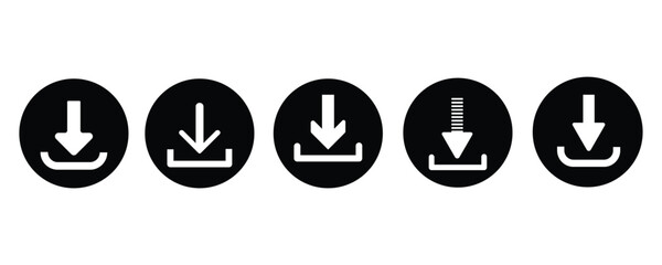 Poster - Download icon. Downloading sign. Download button. Arrow downloading icon. Download files icon. Vector illustration.