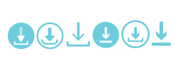 Aufkleber - download icon set vector. install symbol. software download icon. download button collection.
