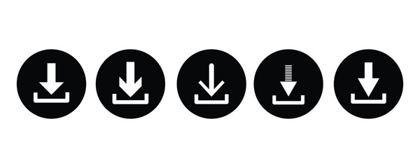 Aufkleber - download icon set vector. install symbol. software download icon. download button collection.