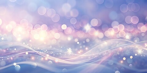Wall Mural - soft pastel periwinkle and blush wallpaper with delicate bokeh lights and wave patterns, perfect for