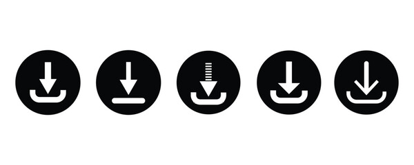 Aufkleber - download icon set vector. install symbol. software download icon. download button collection.