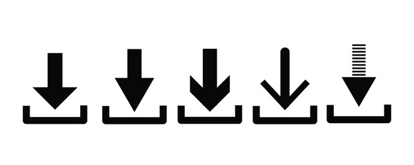 Aufkleber - download icon set vector. install symbol. software download icon. download button collection.
