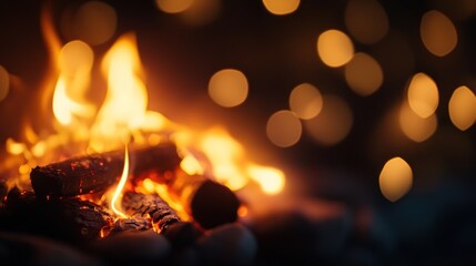 Warmth and Cozy Flames of a Campfire