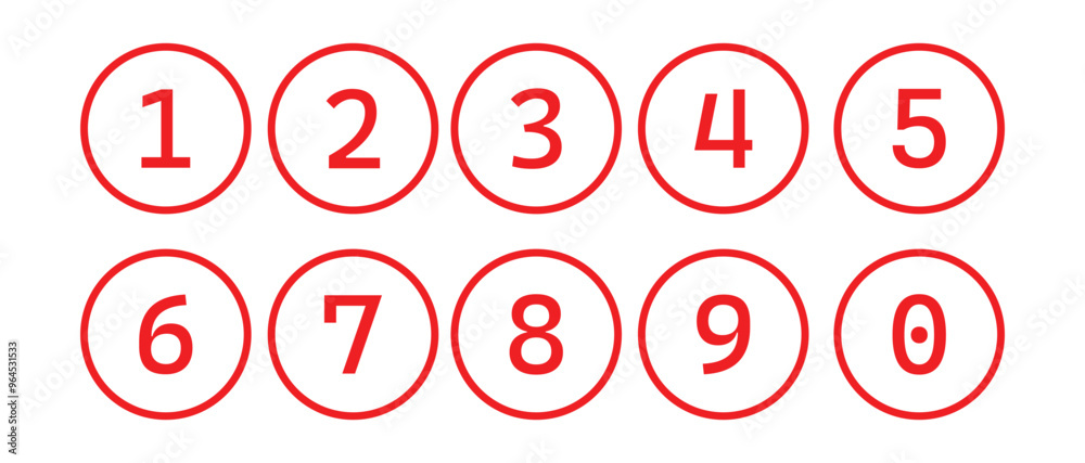 Numbers Icon No Background Numbers icon set on transparent background. number circle icon set 1-9 ...