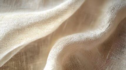 Canvas Print - Soft Ivory Fabric with Subtle Texture,Luxurious and Neutral,Centered Space for Copy