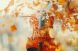 © Hafiz - Double exposure of a violin merging with autumn leaves, with copy space