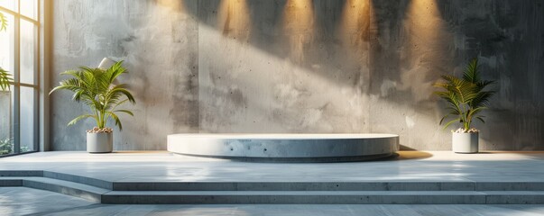 Poster - mockup of a podium with a clean, contemporary design.
