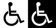 © fotohansel - ofvs721 OutlineFilledVectorSign ofvs - wheelchair accessible vector icon . access sign . disabled person . isolated transparent . outline and filled version . AI 10 / EPS / PNG . g12067