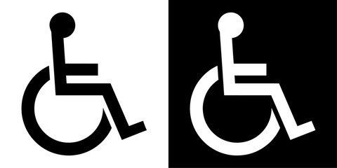 Poster - ofvs721 OutlineFilledVectorSign ofvs - wheelchair accessible vector icon . access sign . disabled person . isolated transparent . outline and filled version . AI 10 / EPS / PNG . g12067