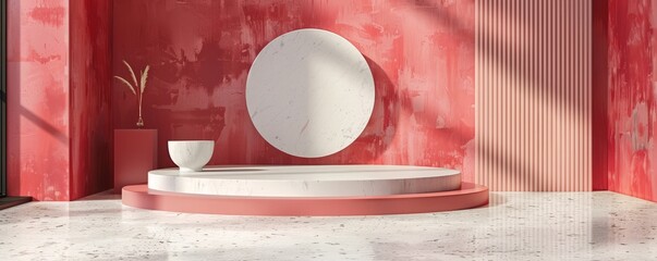 Poster - design a podium mockup with a bold, modern look.