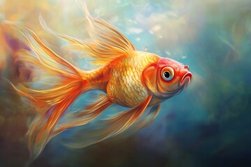 Poster - goldfish in aquarium