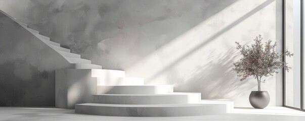 Poster - Create a podium mockup with a minimalist aesthetic.