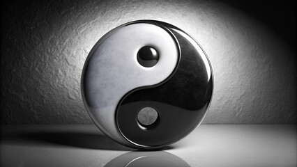 Beautiful yin yang background symbolizing balance and harmony in black and white colors