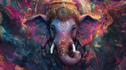 Wall Mural - Lord Ganesha, Generative AI