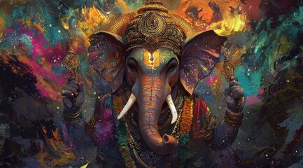 Wall Mural - Lord Ganesha, Generative AI