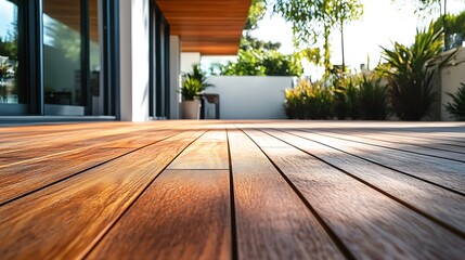 Wall Mural - Sunlight on a Wooden Deck