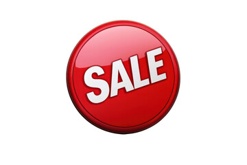 Bright red sale button for promotions, discounts, and marketing campaigns, great for advertising special offers and retail sales events.