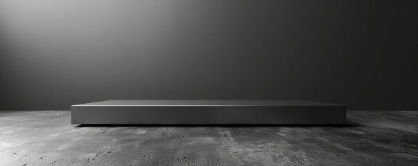 Create a podium mockup with a sleek silver panel.