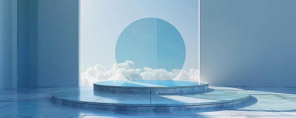Poster - Design a podium mockup with a modern glass finish.