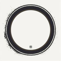 Poster - Black and Gold Circle Frame with Grunge Texture