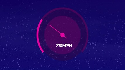 Poster - Animation of speedometer moving over snow falling