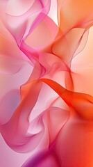 Poster - A vibrant abstract background featuring flowing, translucent fabric in shades of pink and orange, creating a sense of movement and depth.