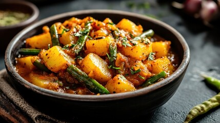 Delicious Potato Curry with Green Beans