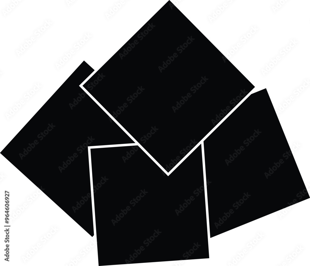 Collage 4 empty photo frame template square and rectangular shape ...