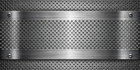 Perforated metal texture with industrial background design