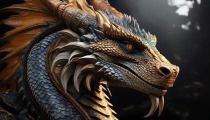 ancient prehistoric dragon, ai generated