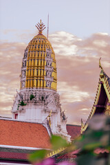 Wall Mural - Blurred natural atmosphere background in the morning along the Nan River in Phitsanulok, Thailand near Wat Phra Si Rattana Mahathat and Chedi Luang of Wat Ratchaburana.There are beautiful old.