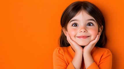 Canvas Print - A little girl with a smile on her face posing for the camera, AI