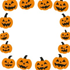 Poster - Set of Four Cute Halloween Jack-o'-Lantern Pumpkins with Different Facial Expressions