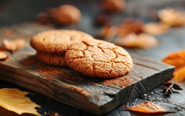 Close-up of Delicious Autumn Cookies