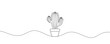 © Hanna - Continuous one line drawing of cactus. Home cactus in pot. Vector illustration