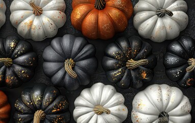 Black, White and Orange Pumpkins