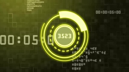 Poster - Animation of scope scanning and digital data processing over green background