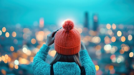 A photographer adjusting the settings on a flash unit, with a backdrop of a bustling city at night, showcasing the versatility of flash photography.