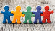 © VicPhoto - Figuras de colores representando la unión y las relaciones personales