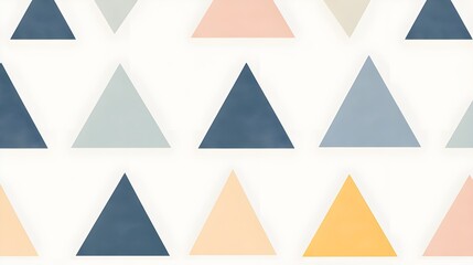 Poster - Abstract Geometric Pattern with Pastel Triangles on White Background