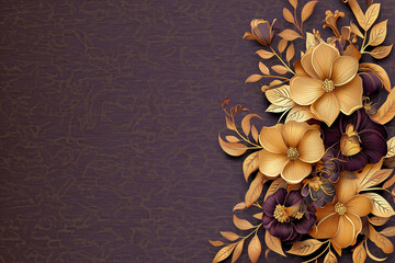 Canvas Print - Purple And Gold Vector Background