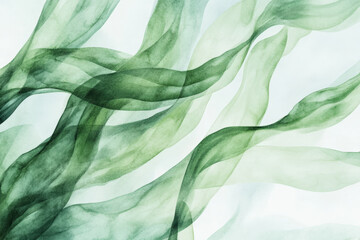Poster - Abstract watercolor background with green brush strokes creating a sense of movement and fluidity