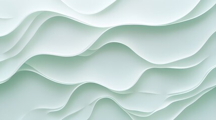 Poster - Abstract Mint Green Wave Pattern Background