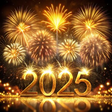 Sparkling Happy new year 2025. the new year in a joyful and festive in 2025