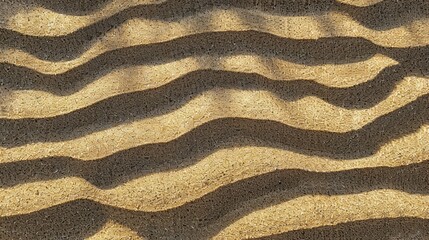 Canvas Print - Sand texture with horizontal lines and shadow play.